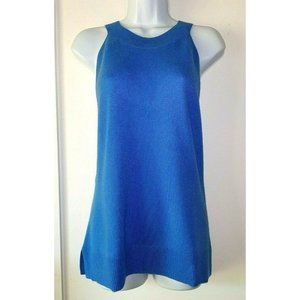 CHARTER CLUB NWT Larimar Blue 2-Ply Cashmere Sleeveless Solid Halter Top  L & XL